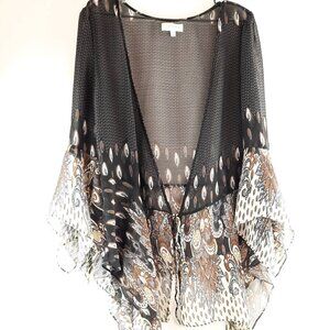❤️ Plus Size 1x Umgee Black and Brown Sheer Vest with Elegant Design